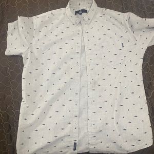 Casual button shirt with Sharks on it